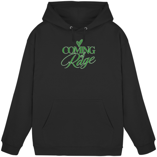 The Coming of Rage – Unisex Hoodie, Motiv grün auf Deep Black