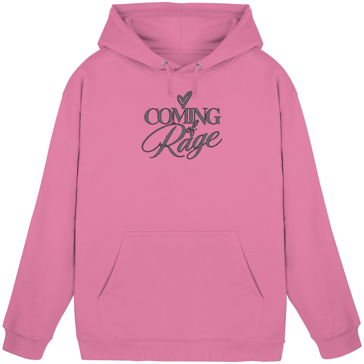 The Coming of Rage – Unisex Hoodie, Motiv grau auf Candyfloss Pink