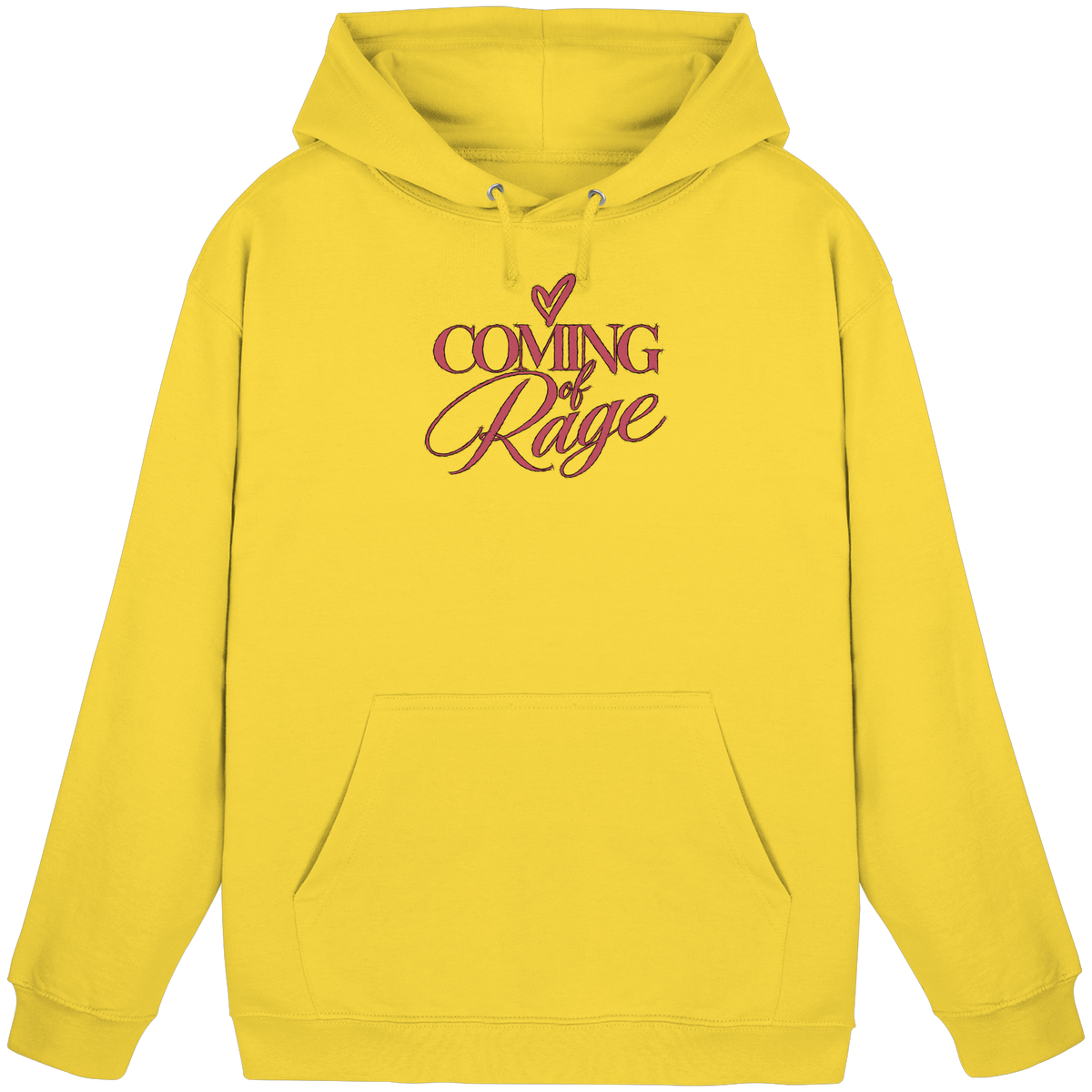 The Coming of Rage – Unisex Hoodie, Motiv rot auf Gold