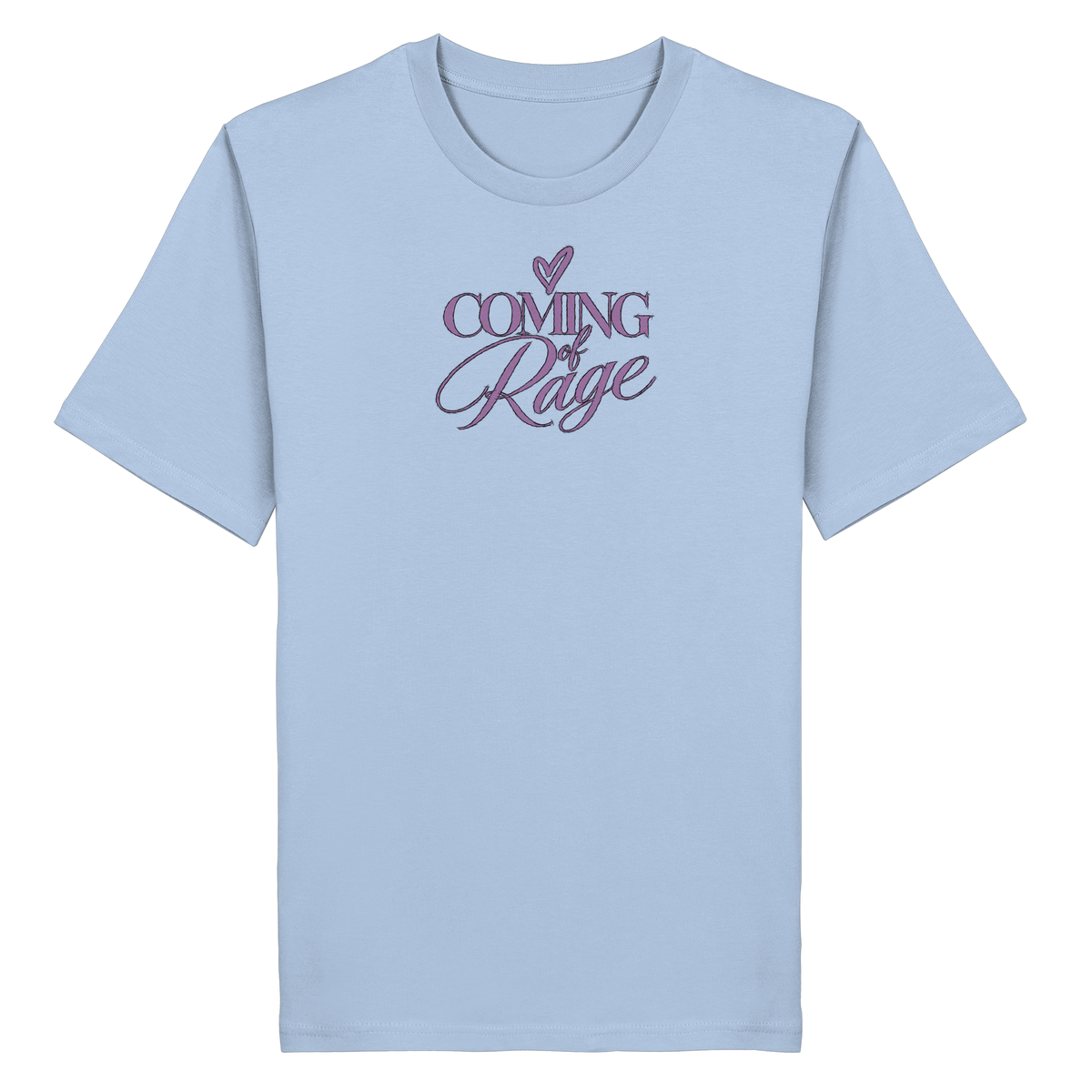 The Coming of Rage – Organic Shirt, Motiv lavendel auf Blue Soul