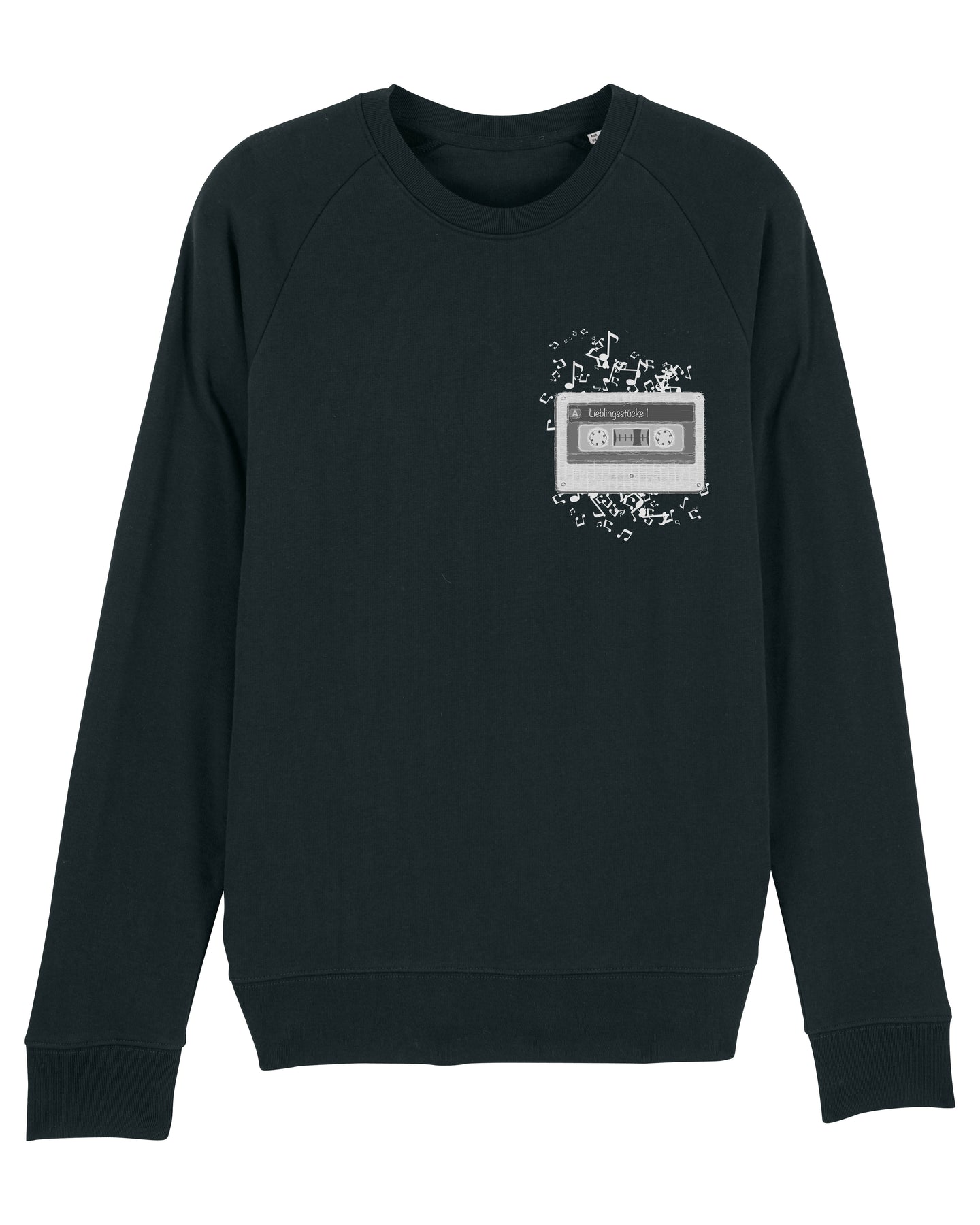 Organic Raglan Sweatshirt - The Kassette Black