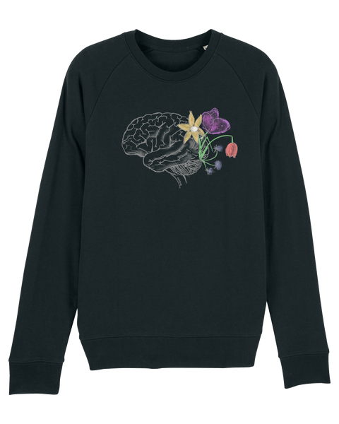 Organic Raglan Sweatshirt - The Brain Black