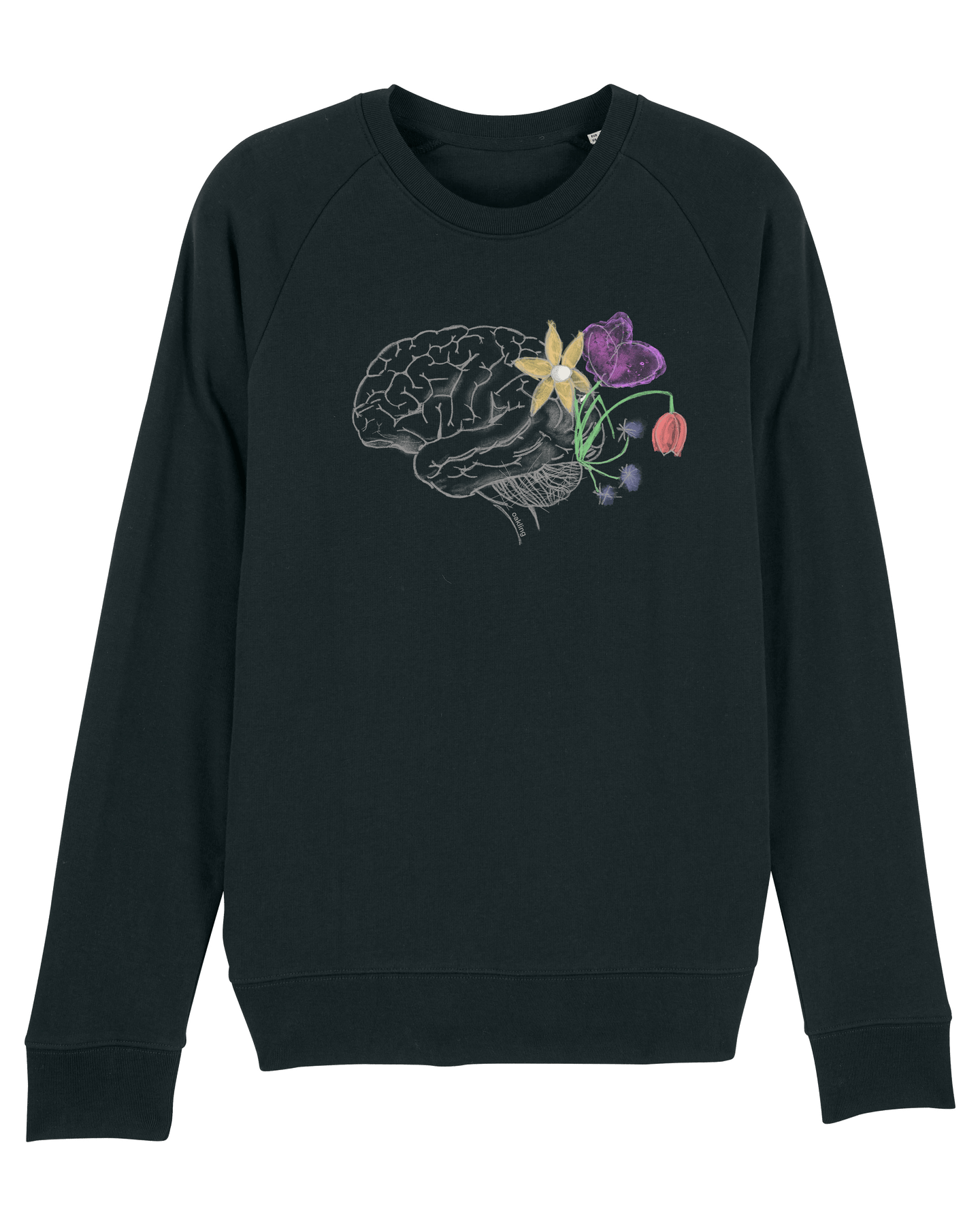 Organic Raglan Sweatshirt - The Brain Black