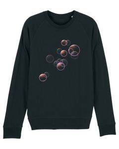 Organic Raglan Sweatshirt - The Bubbles Black