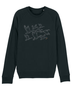 Organic Raglan Sweatshirt - The Geese Black