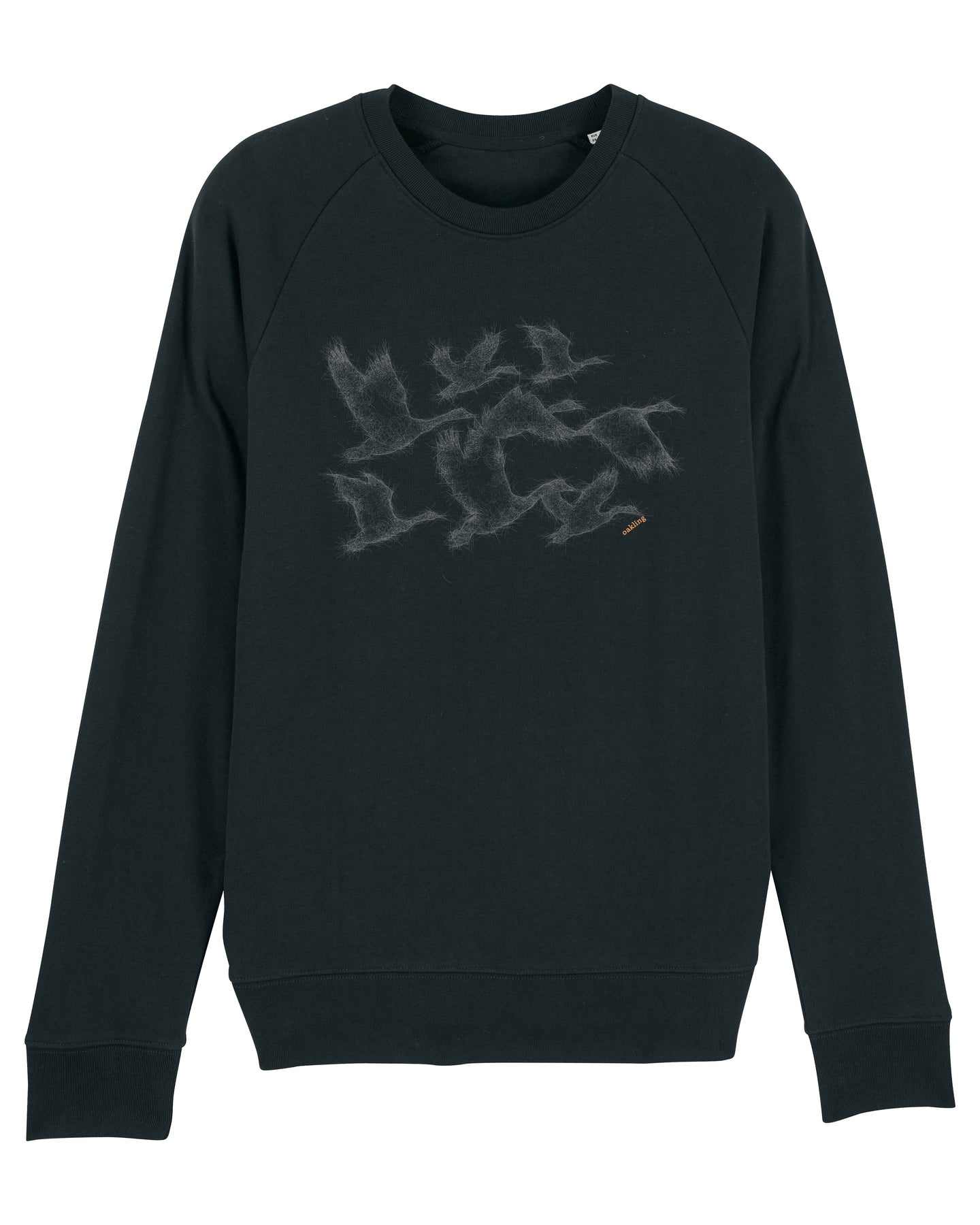 Organic Raglan Sweatshirt - The Geese Black