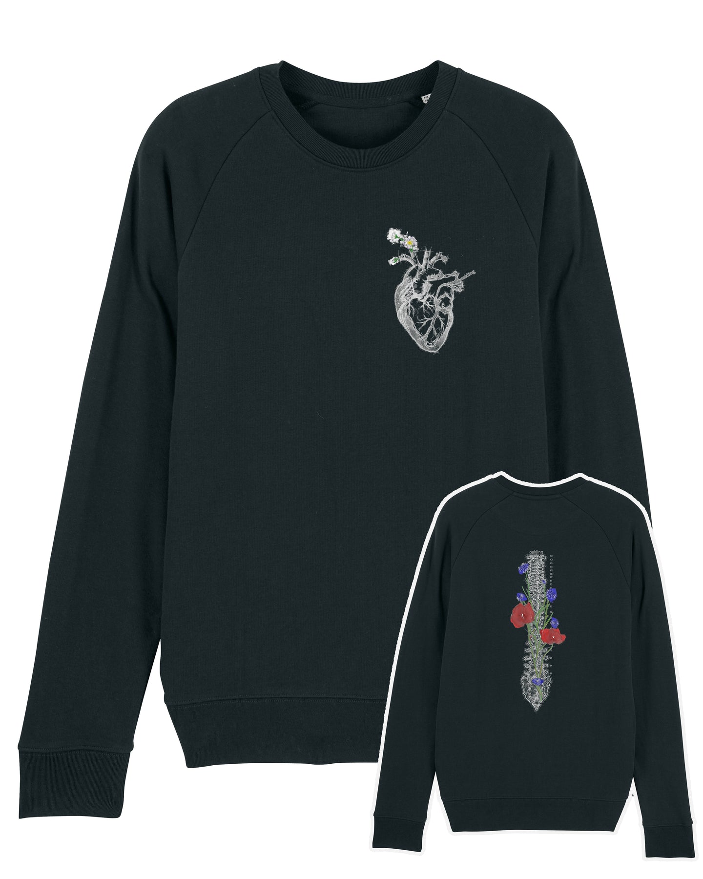 Organic Raglan Sweatshirt - The Rückheart Black
